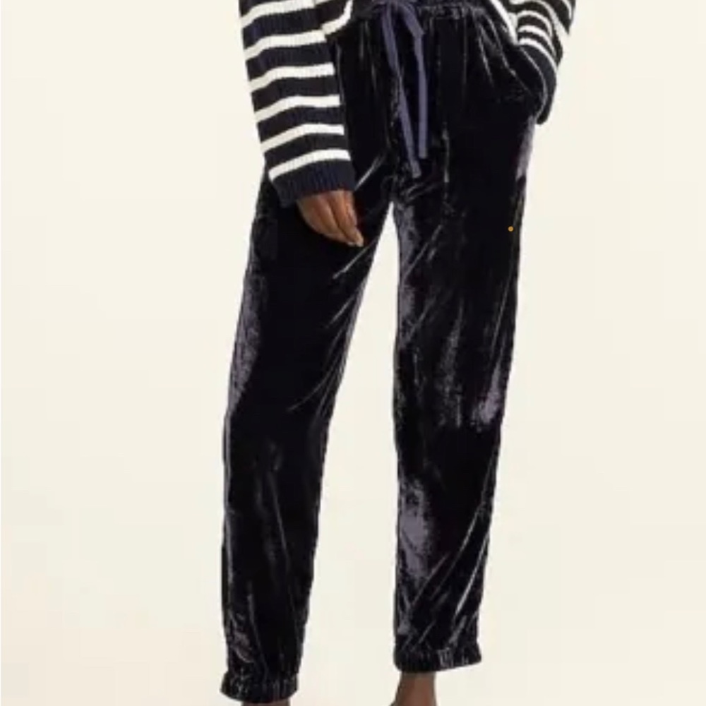 J.Crew Navy Blue Velvet Jogger, size 10